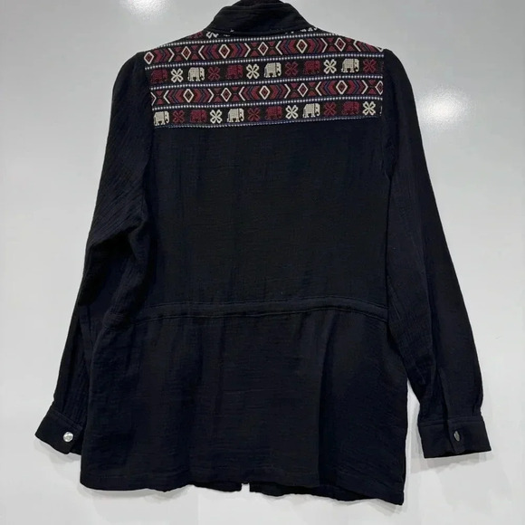 Flying Tomato Utility Jacket Western Boho Eclectic Folk Tribal Casual S - Picture 2 of 5